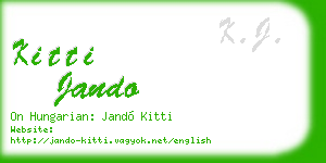 kitti jando business card